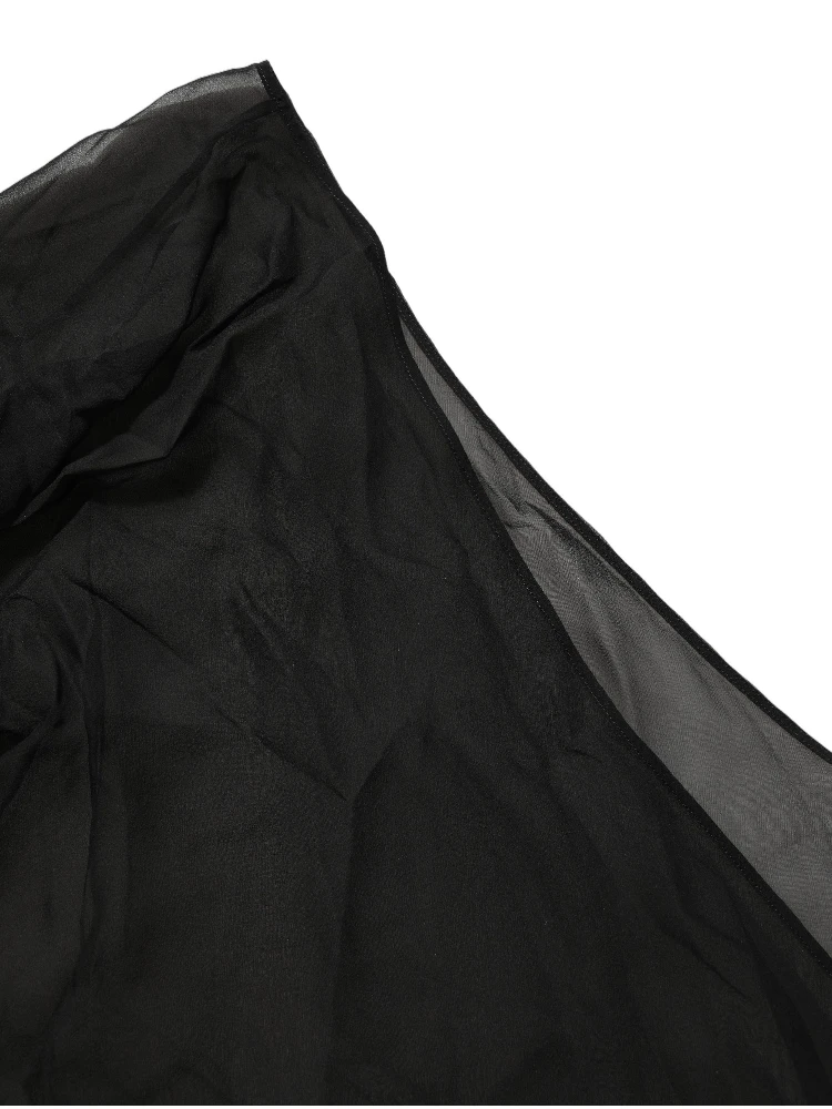 Black Wrap Sheer Chiffon One Shoulder Top alternative