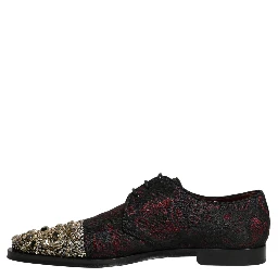 Black Red Embellished Derby Dress Formal Shoes