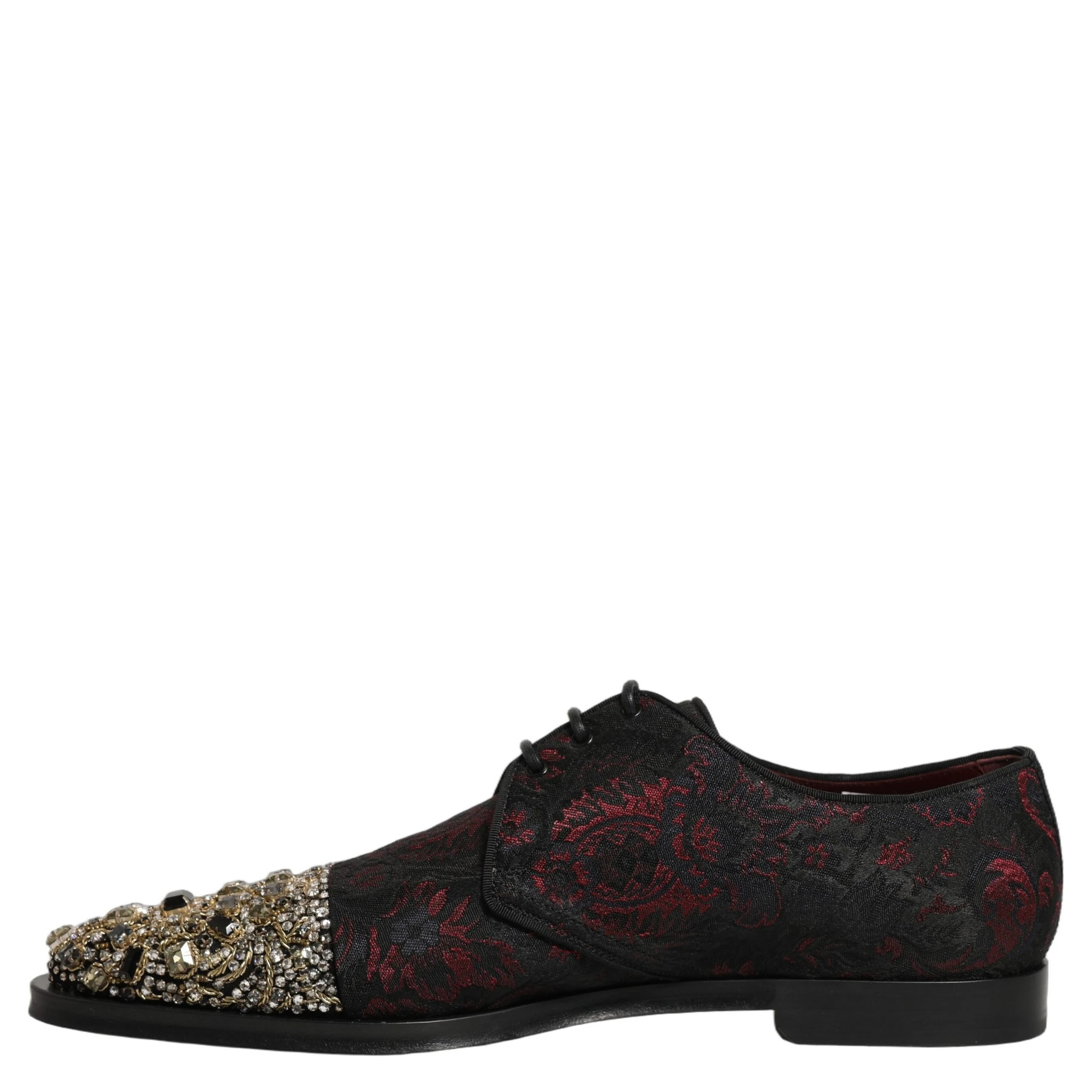 Black Red Embellished Derby Dress Formal Shoes
