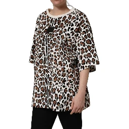 Multicolor Leopard Print Crew Neck T-shirt