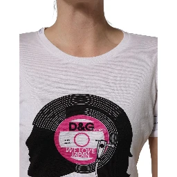 White D&G WE LOVE JAPAN Print Cotton T-shirt