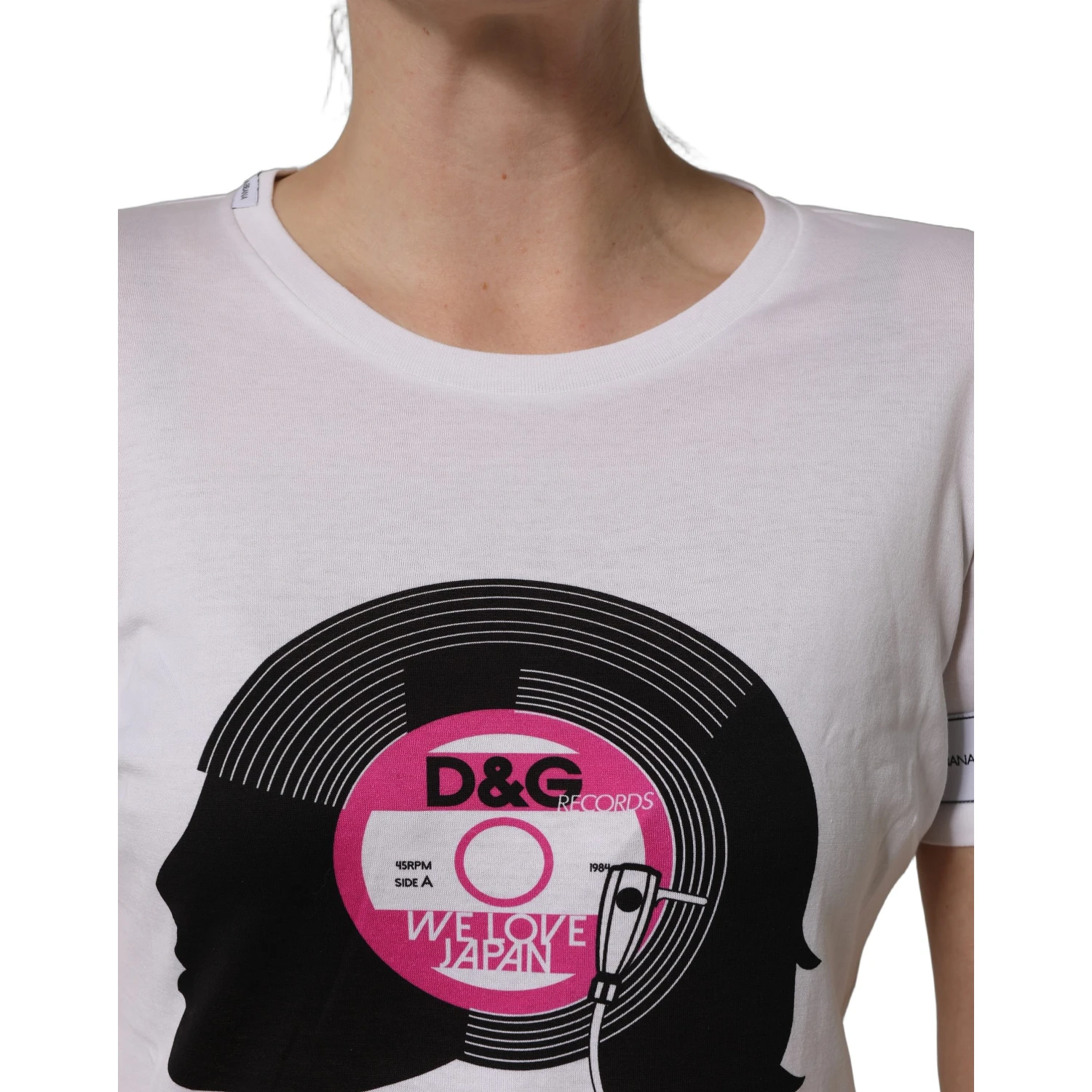 White D&G WE LOVE JAPAN Print Cotton T-shirt