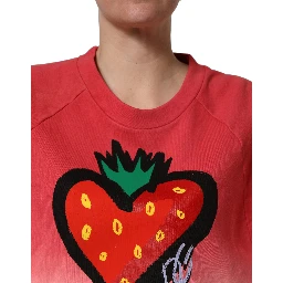 Multicolor StrawberryPrint Sweatshirt Sweater
