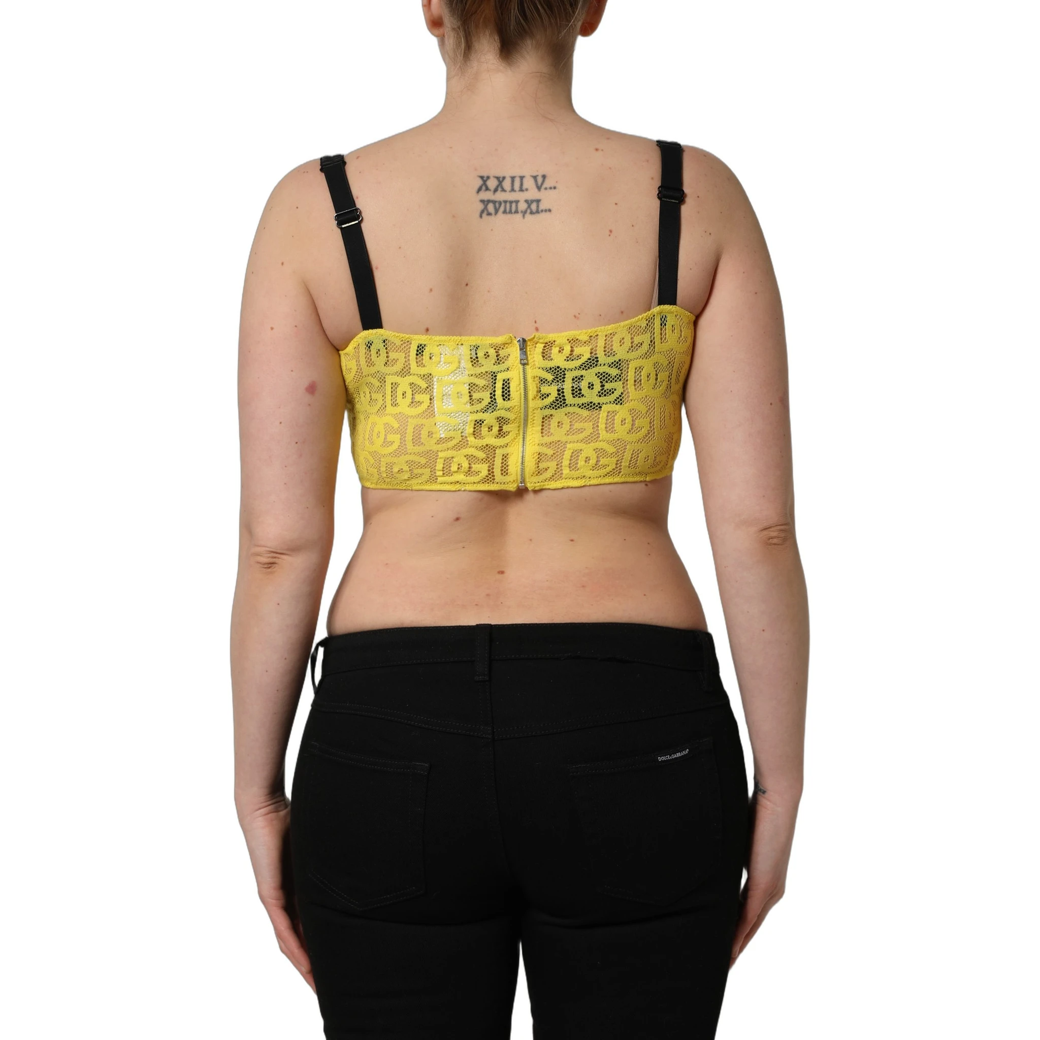 Yellow Cotton Crepe Chiffon Crop Bralette Top