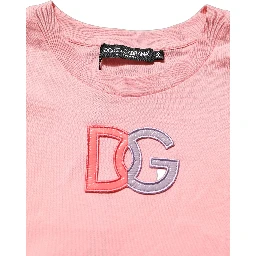 Pink Cotton DG Logo Round Neck Tank T-shirt