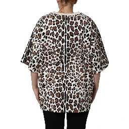Multicolor Leopard Print Crew Neck T-shirt