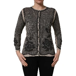Black Floral Lace ButtonDownCardigan Sweater