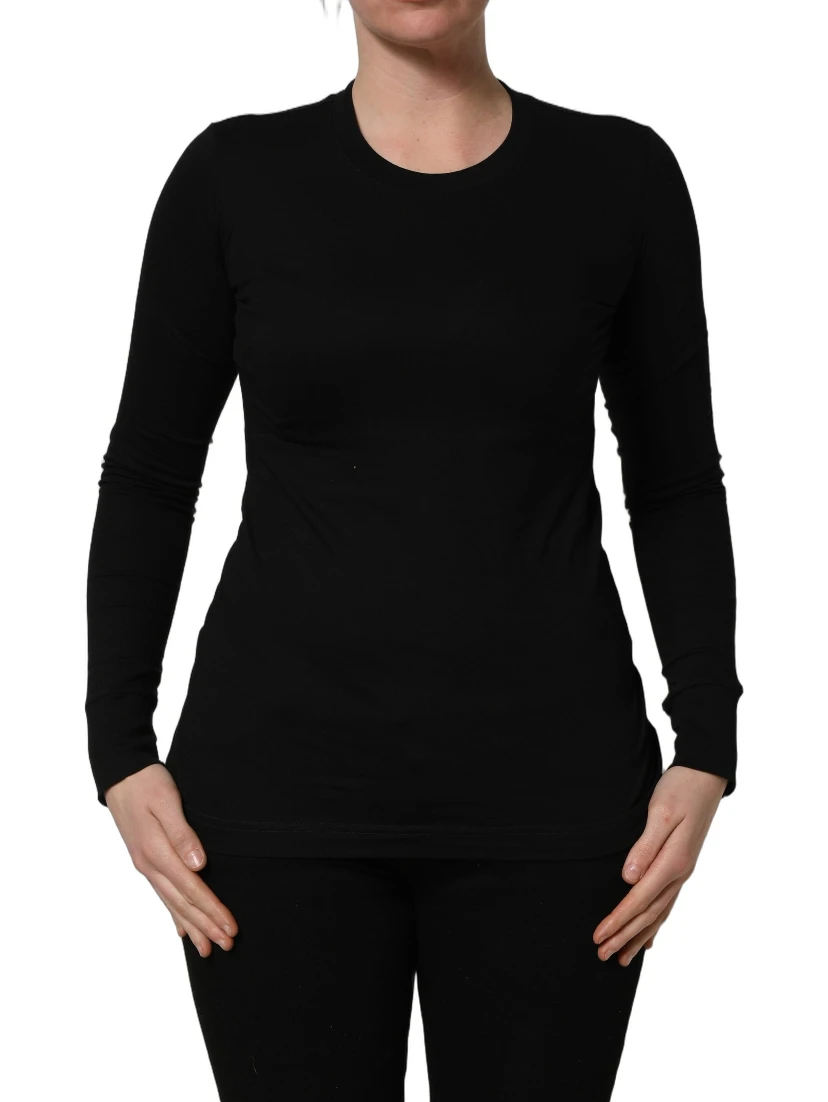 Black Long Sleeves Crew Neck Pullover Sweater