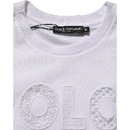 White Logo Round Neck Sleeveless T-shirt