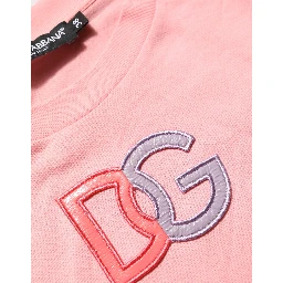 Pink Cotton DG Logo Round Neck Tank T-shirt