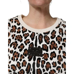 Multicolor Leopard Print Crew Neck T-shirt