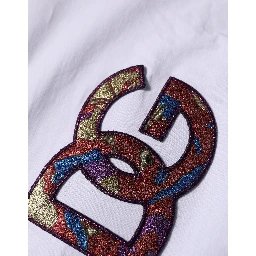 White Cotton DG Logo Patch Crew Neck T-shirt