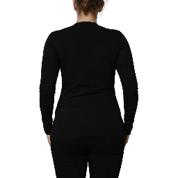 Black Long Sleeves Crew Neck Pullover Sweater