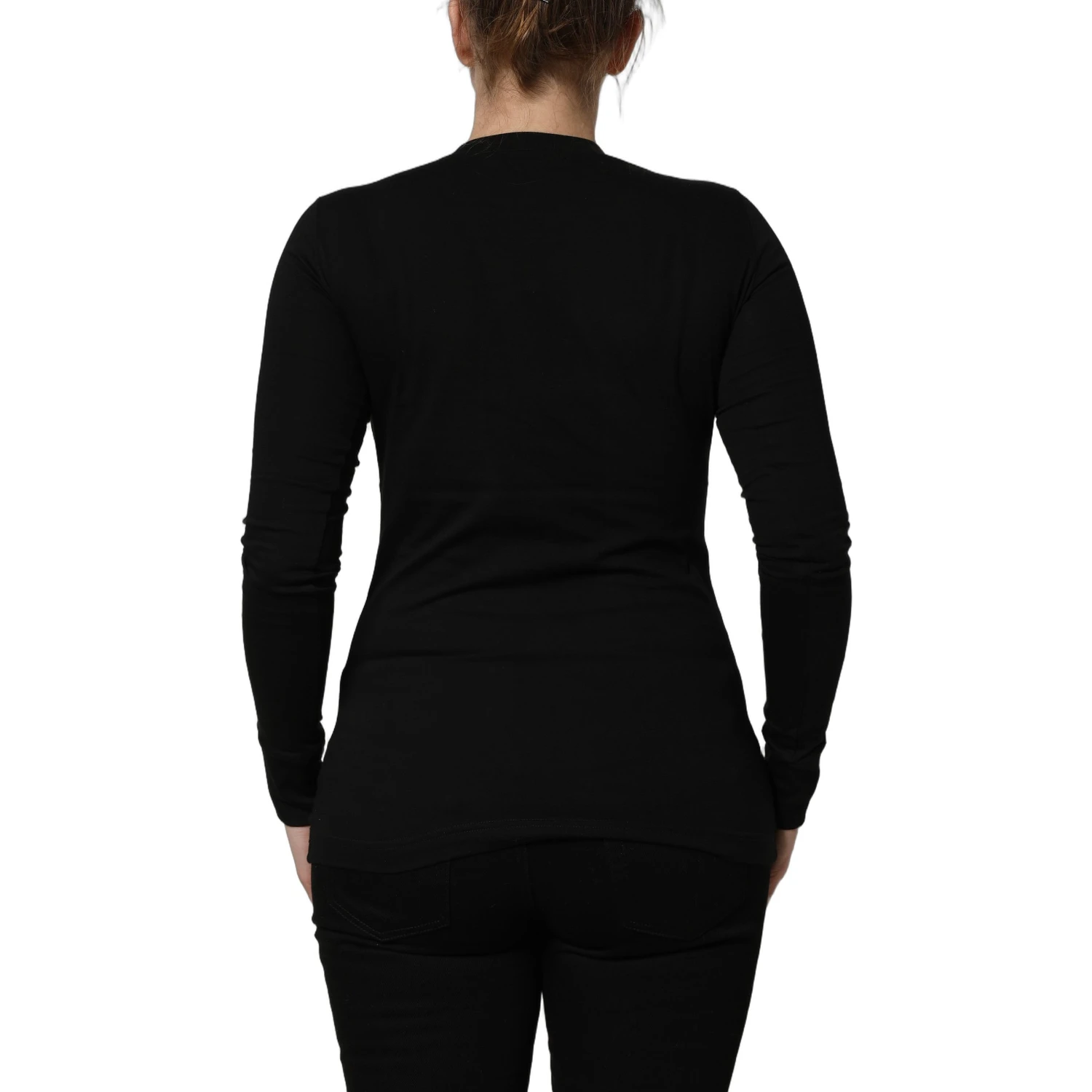 Black Long Sleeves Crew Neck Pullover Sweater