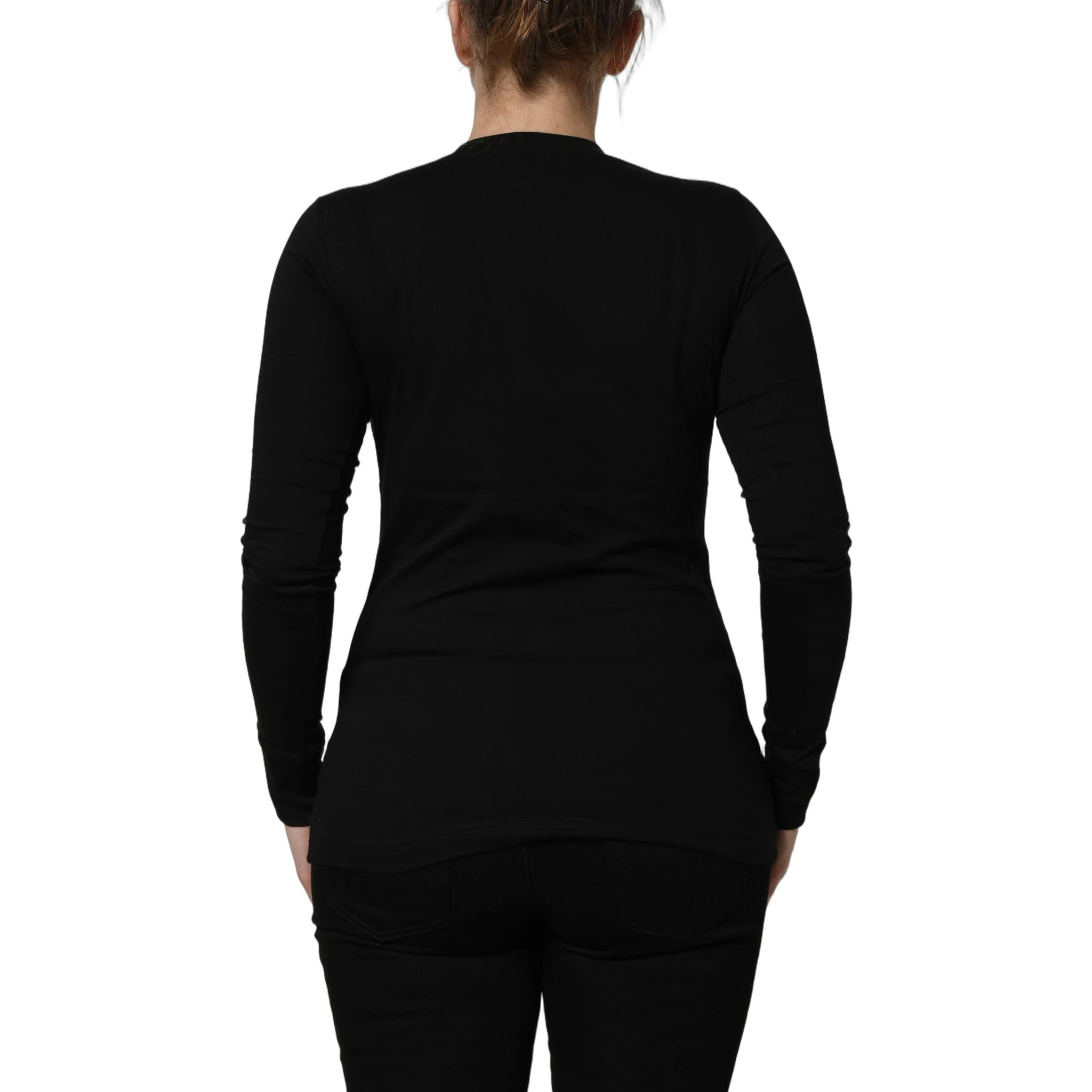 Black Long Sleeves Crew Neck Pullover Sweater