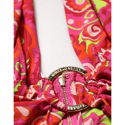 Red Paisley Silk Halter Neck Crop Tank Top