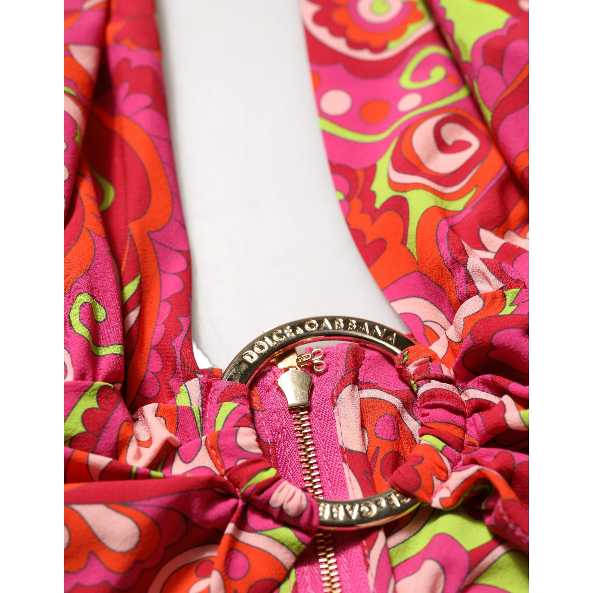 Red Paisley Silk Halter Neck Crop Tank Top