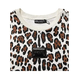 Multicolor Leopard Print Crew Neck T-shirt