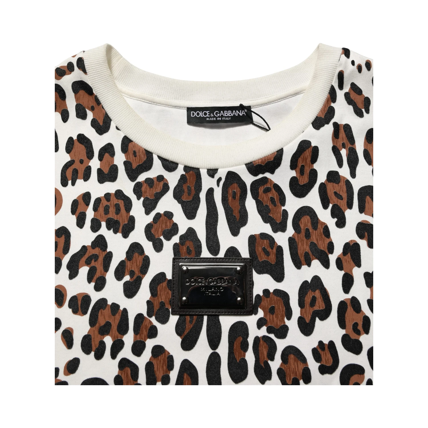 Multicolor Leopard Print Crew Neck T-shirt