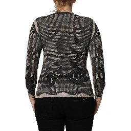 Black Floral Lace ButtonDownCardigan Sweater