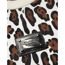 Multicolor Leopard Print Crew Neck T-shirt