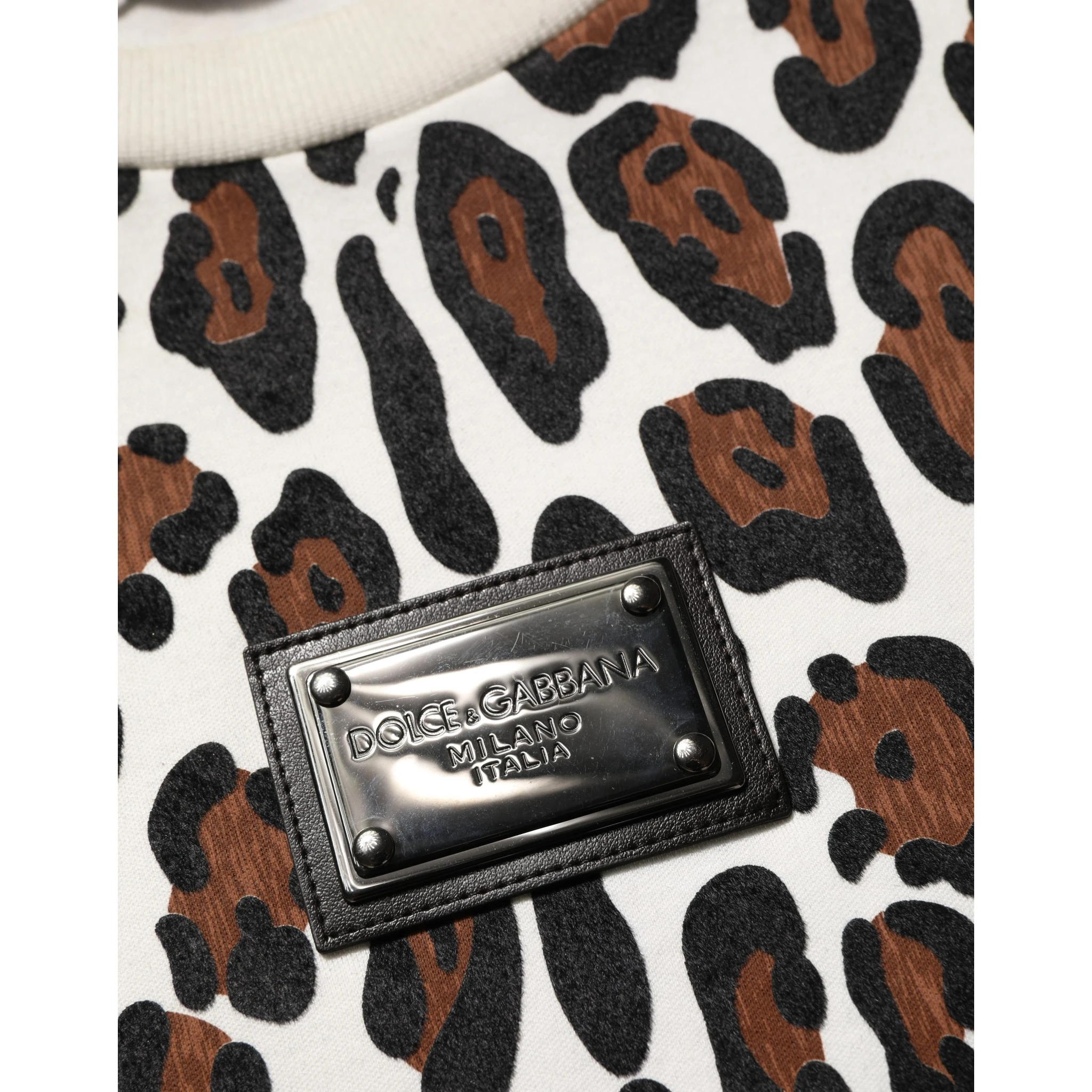 Multicolor Leopard Print Crew Neck T-shirt