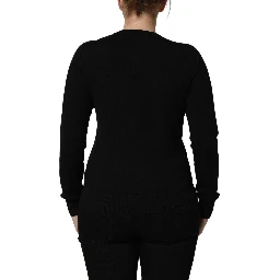 Black Angels Wool Crew Neck Pullover Sweater