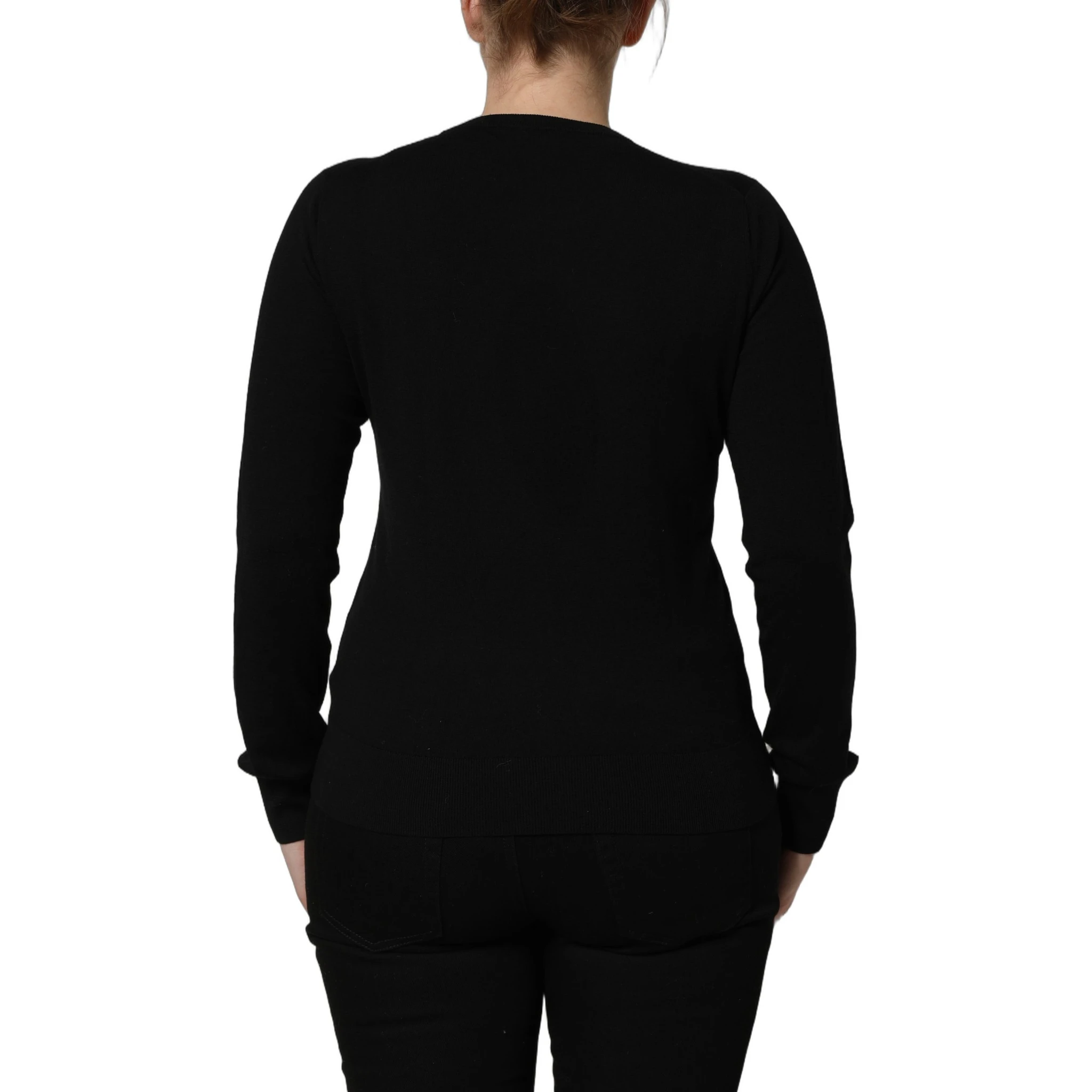 Black Angels Wool Crew Neck Pullover Sweater
