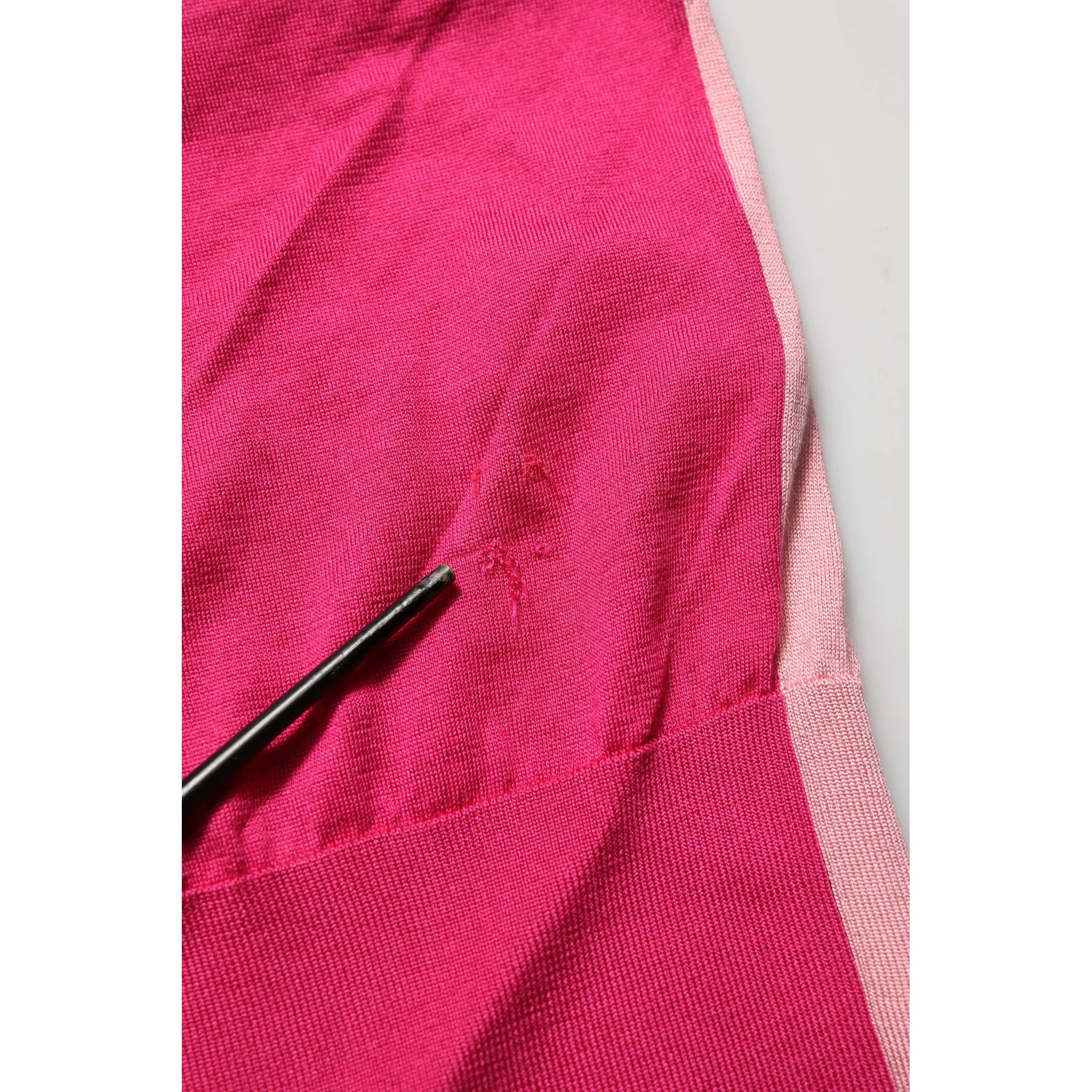 Pink Short Sleeves Buttoned Ascot Collar Top