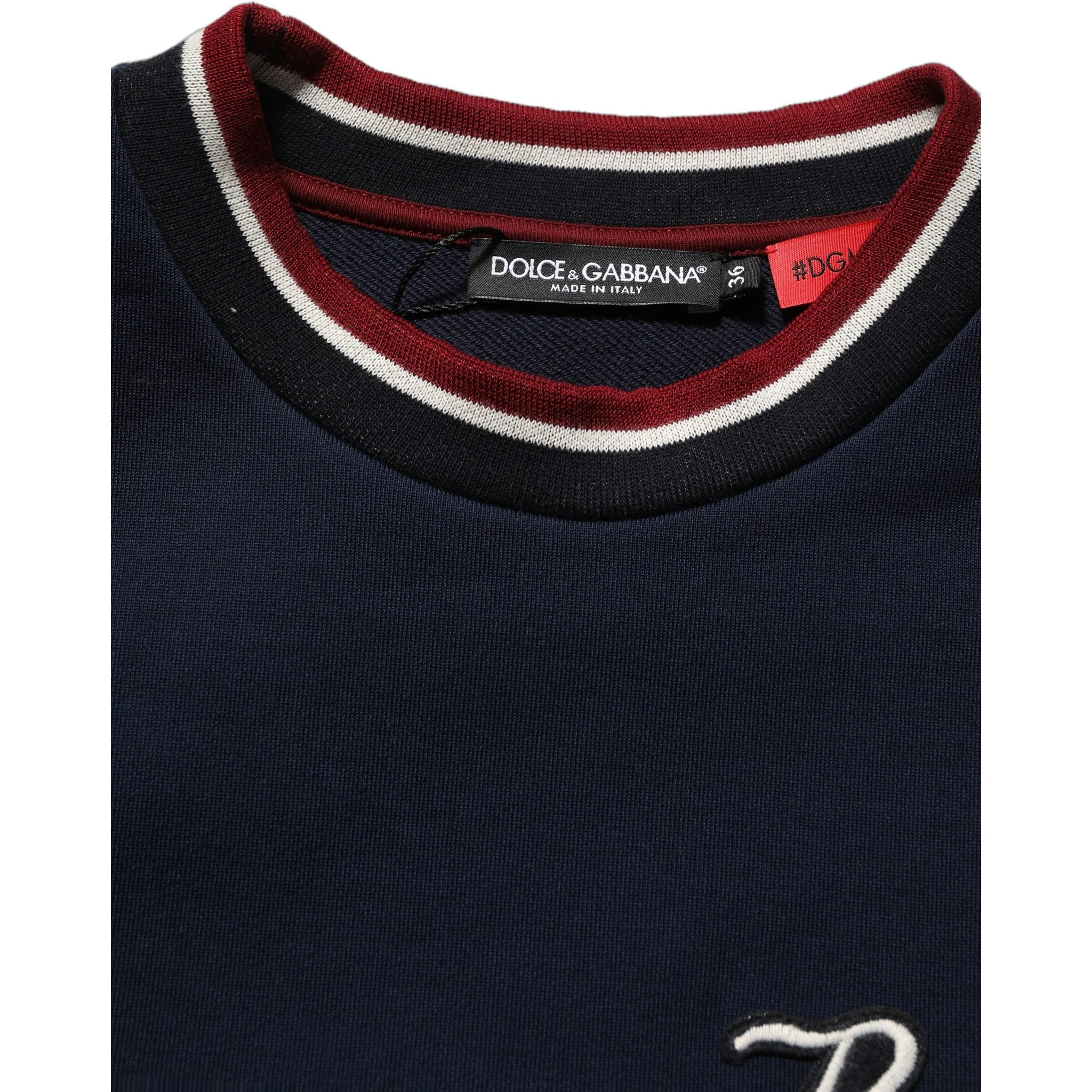 Blue Red Paneled 'Royals' Patch Sweatshirt Sweater