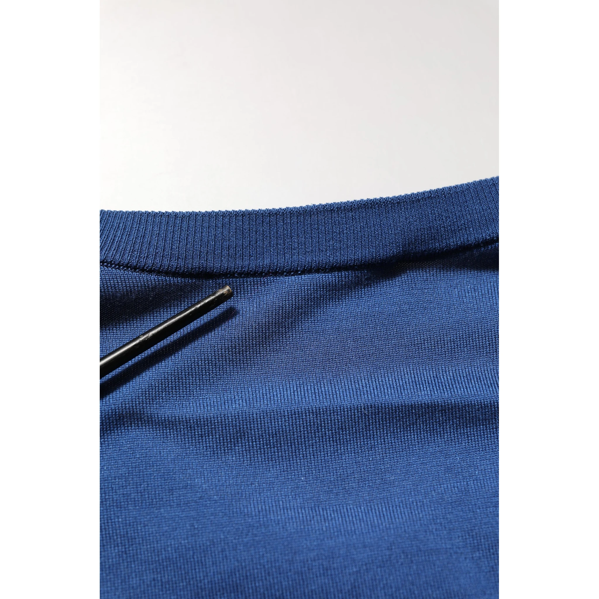 Blue Silk DG Logo Crew Neck Pullover Sweater