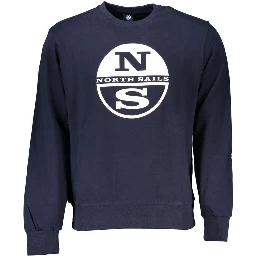 Blue Cotton Men Sweater