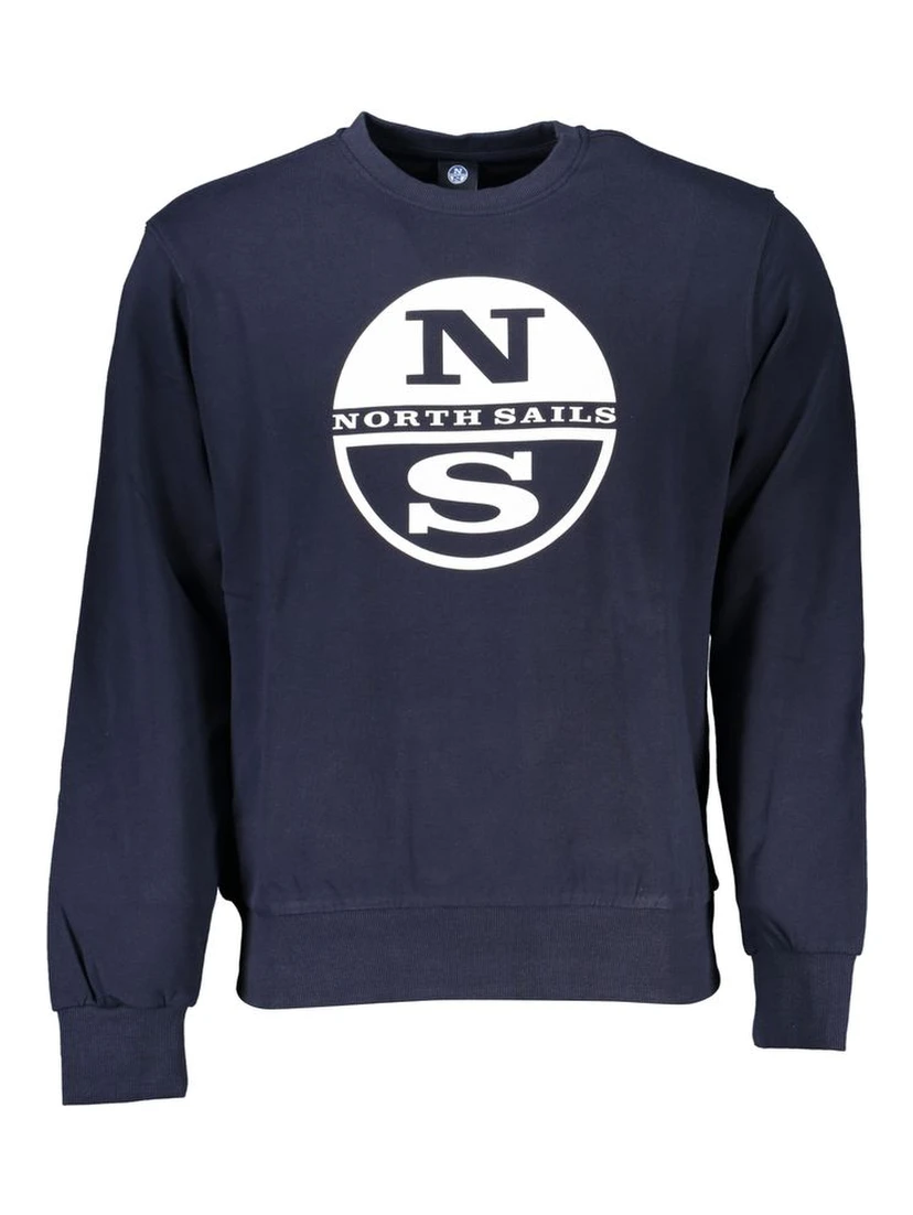 Blue Cotton Men Sweater