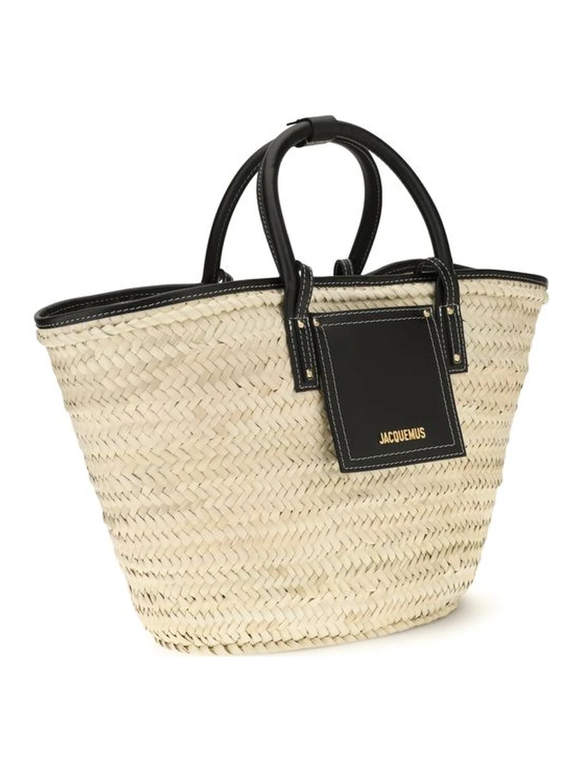 Beige Raffia Handbag