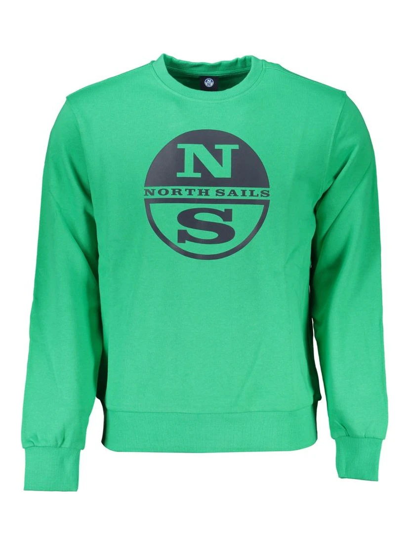 Green Cotton Men Sweater