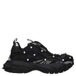 Black Fabric Chunky Sneakers
