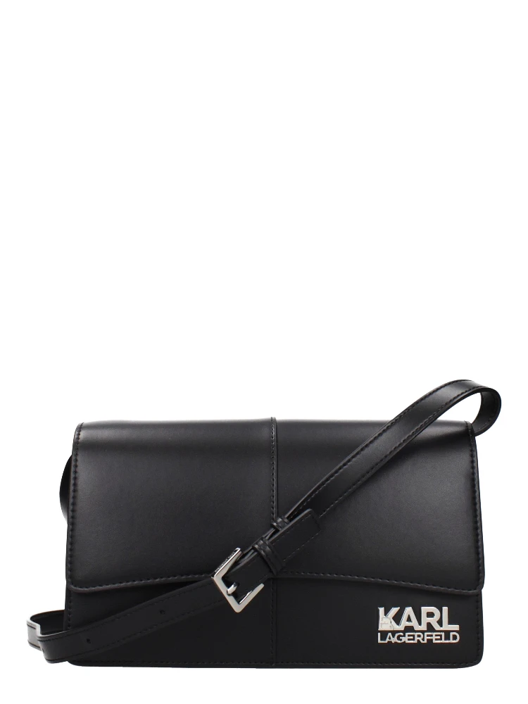Black Polyethylene Crossbody Bag