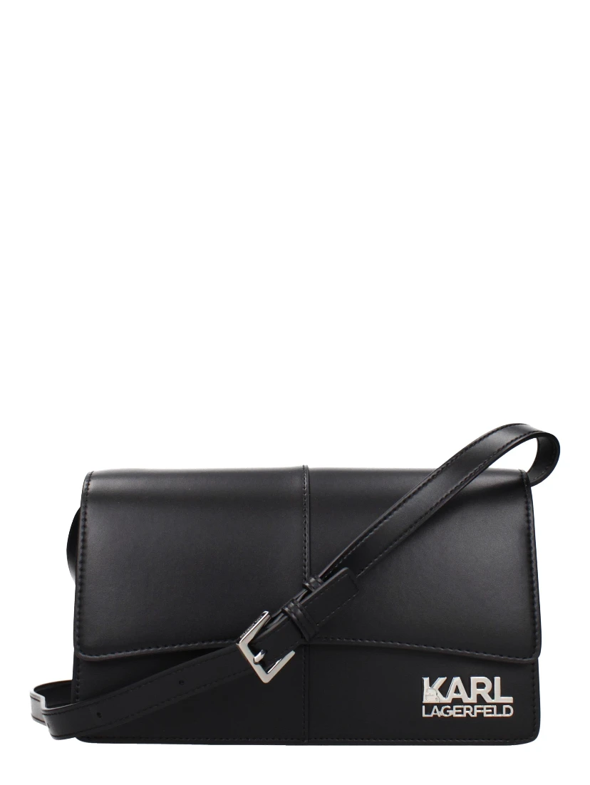 Black Polyethylene Crossbody Bag