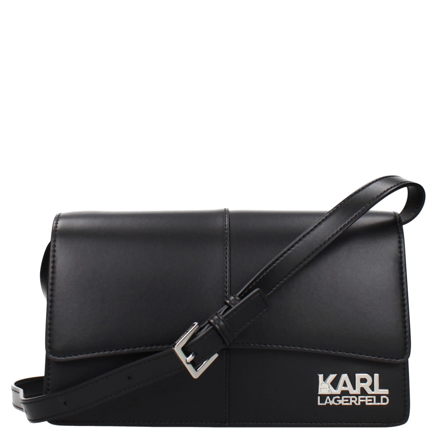 Black Polyethylene Crossbody Bag