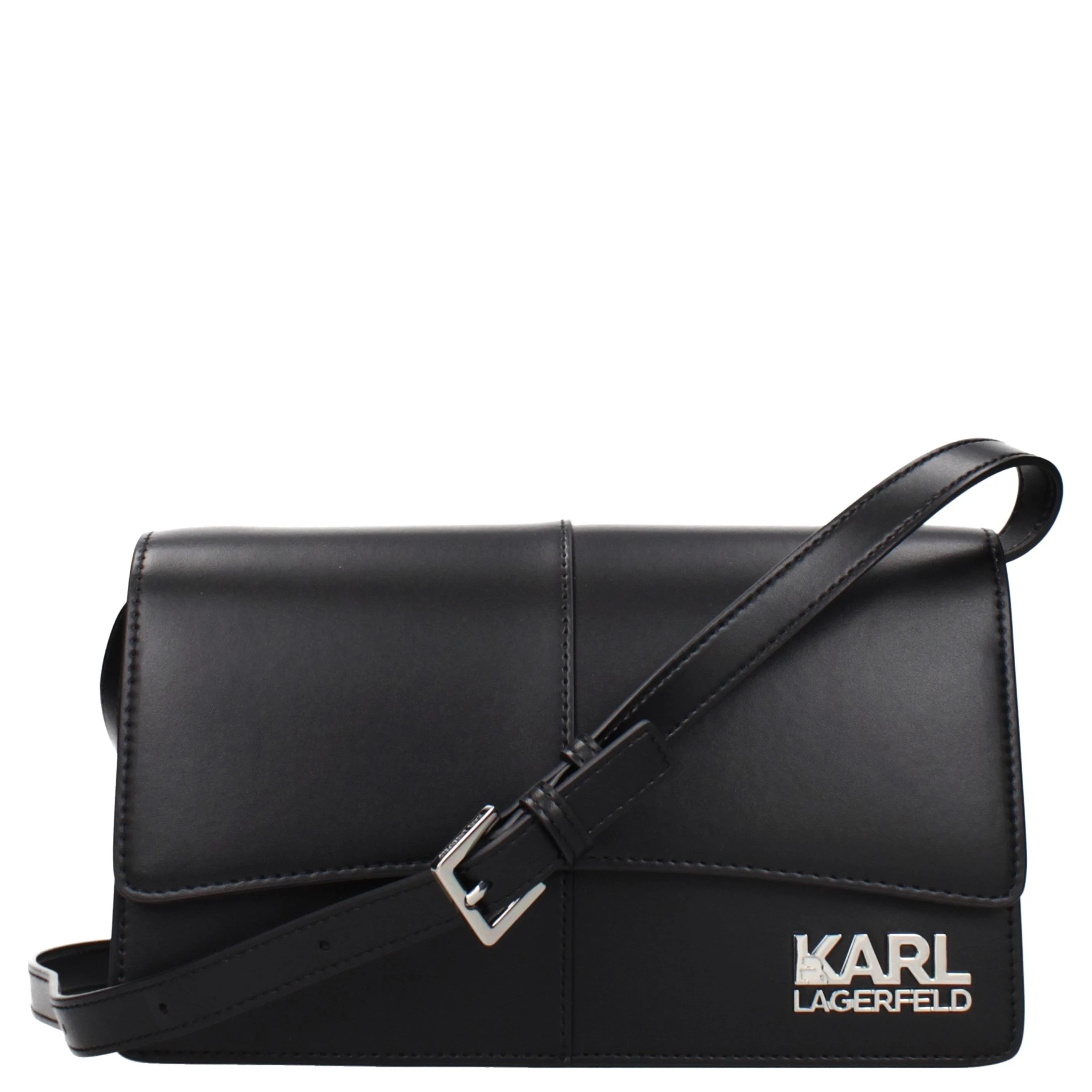 Black Polyethylene Crossbody Bag