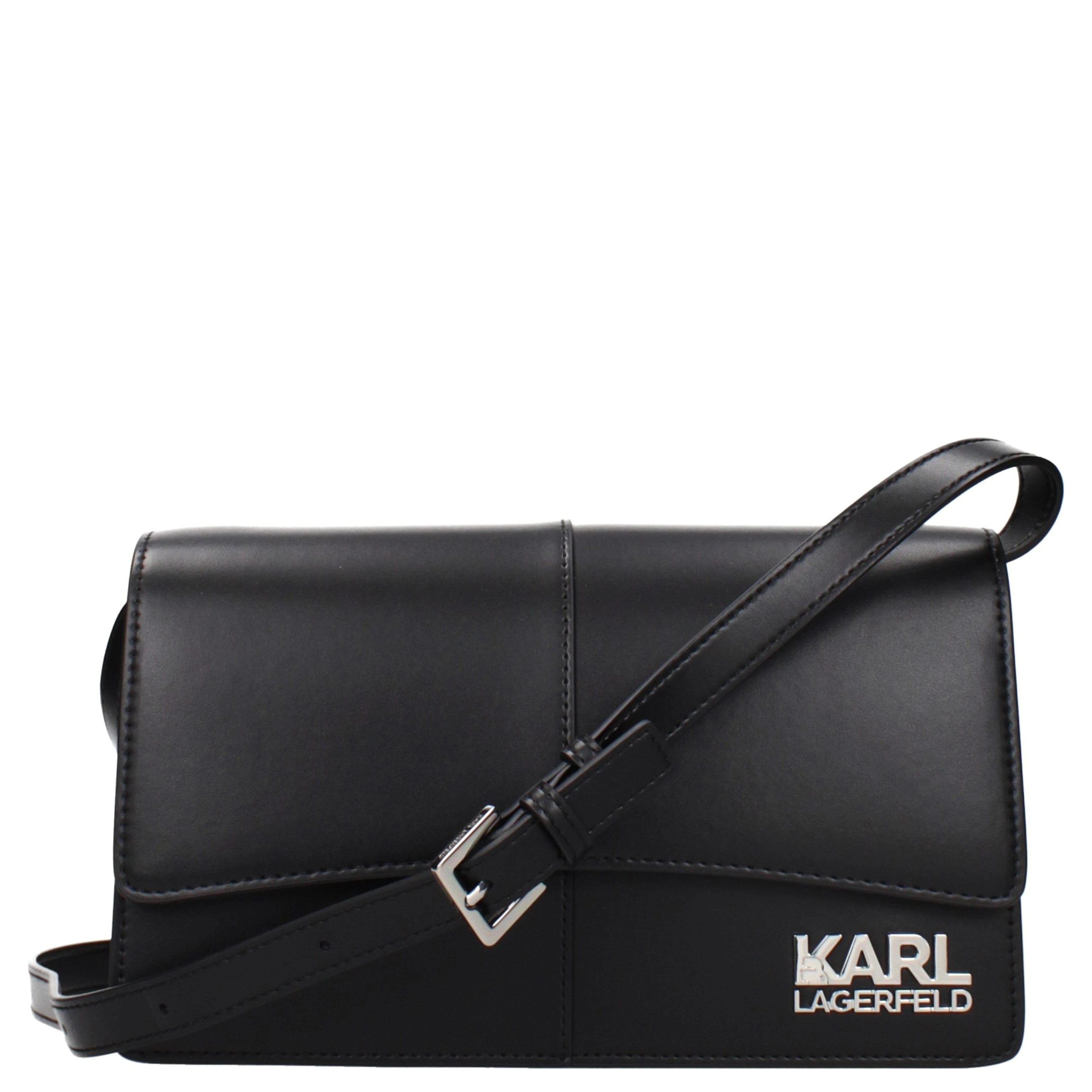 Black Polyethylene Crossbody Bag
