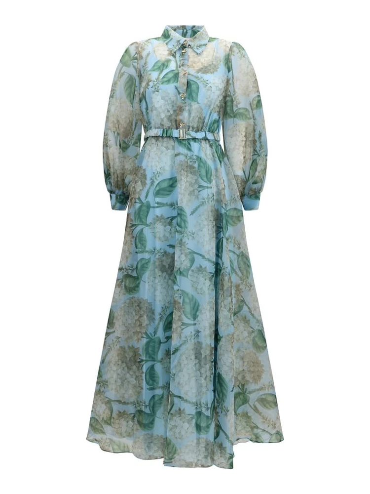 Blue Polyester Casual Dress
