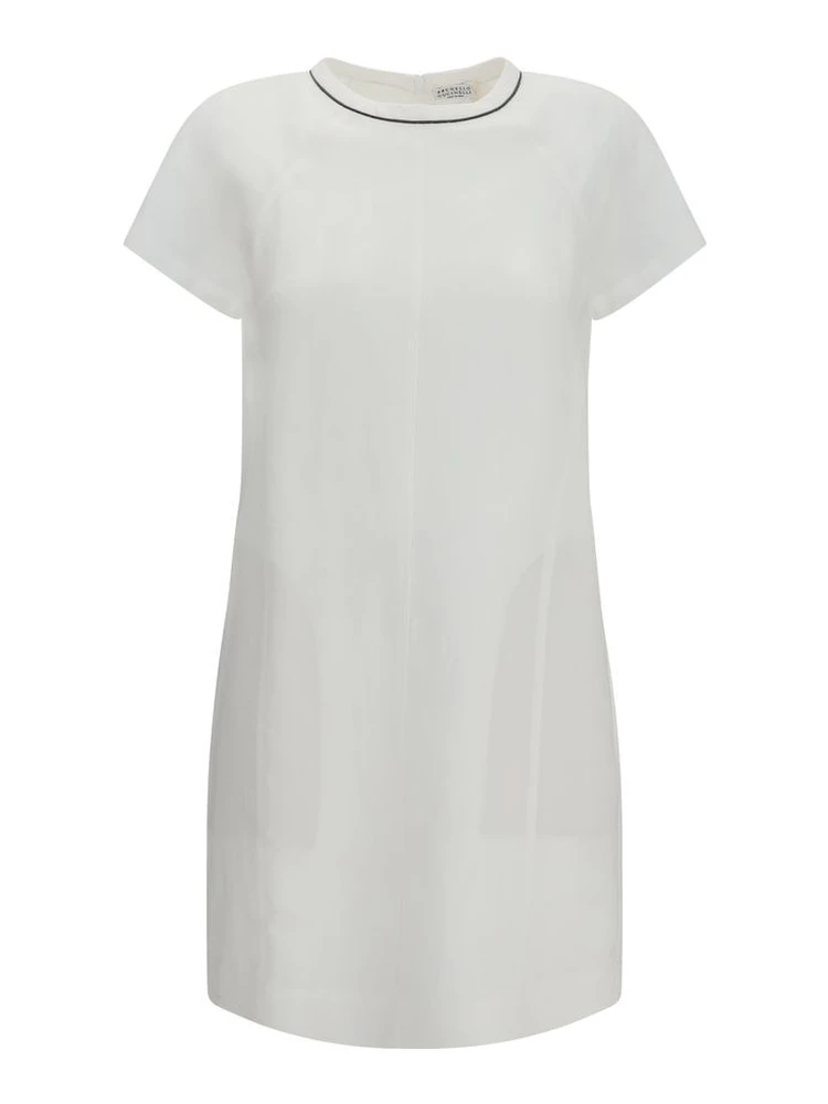 White Viscose Casual Dress