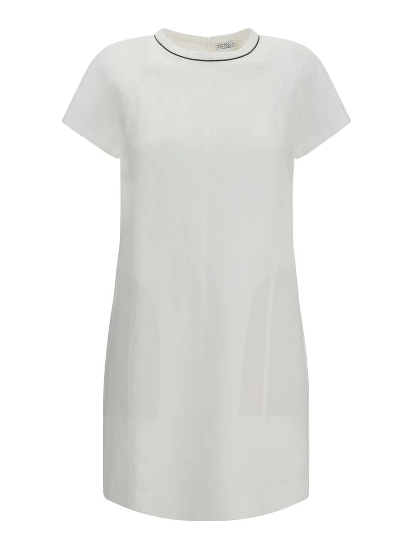 White Viscose Casual Dress