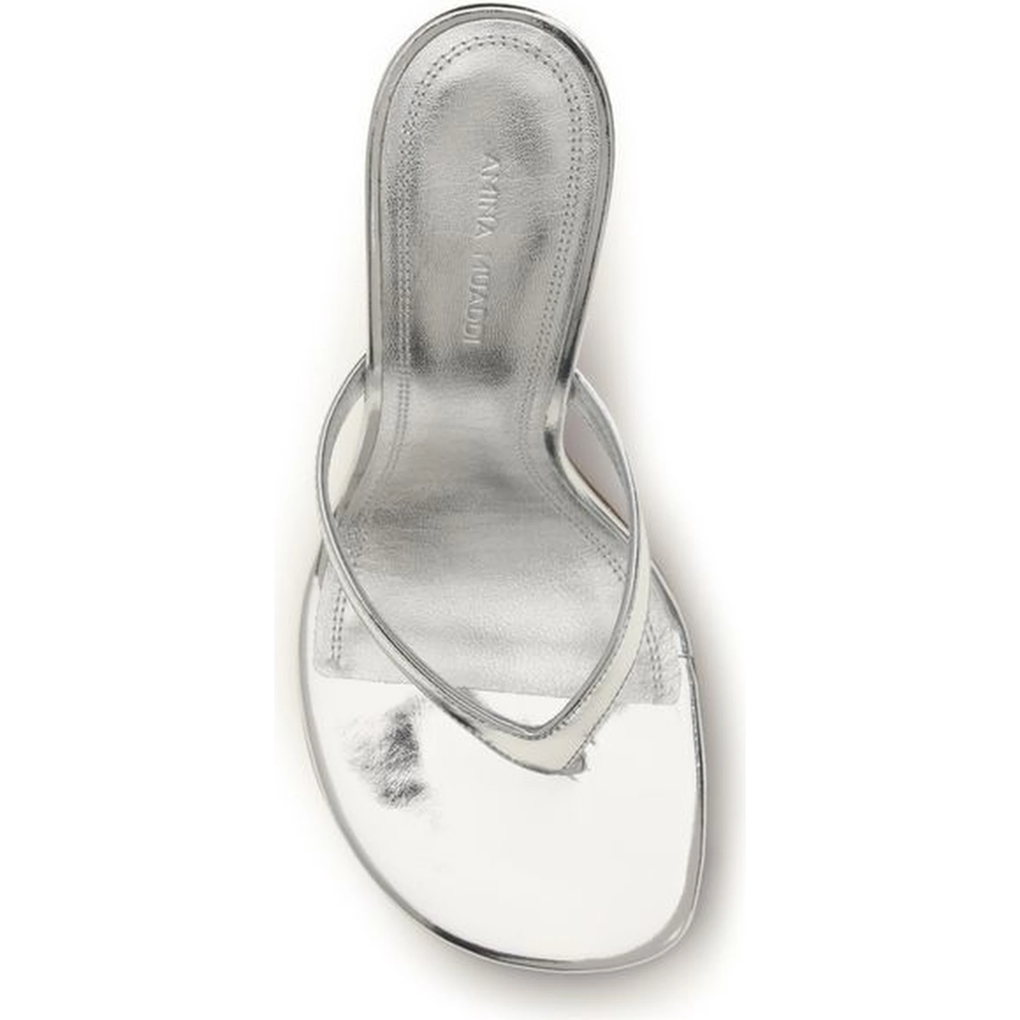 Silver Calf Leather Bos Taurus Stiletto Heel Sandals