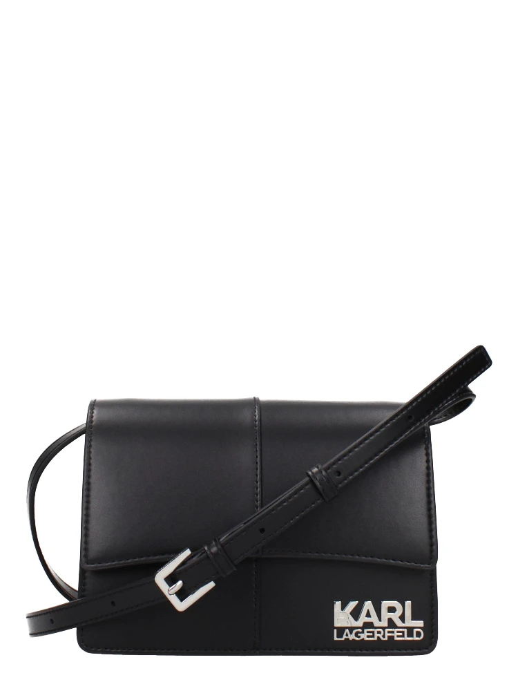 Black Polyethylene Crossbody Bag