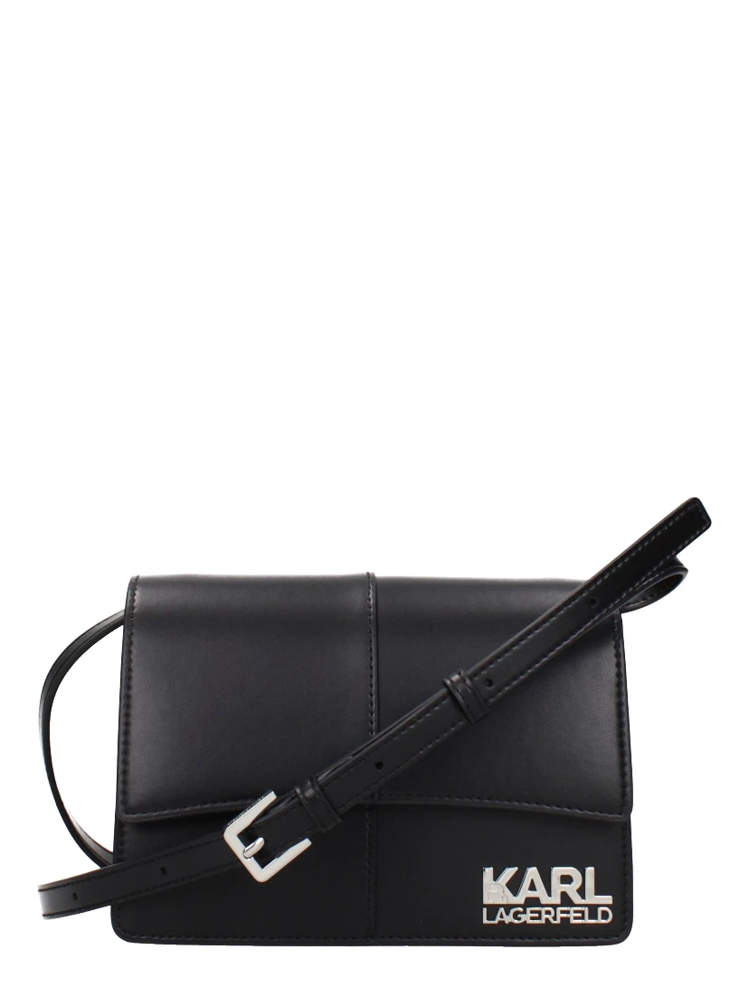 Black Polyethylene Crossbody Bag