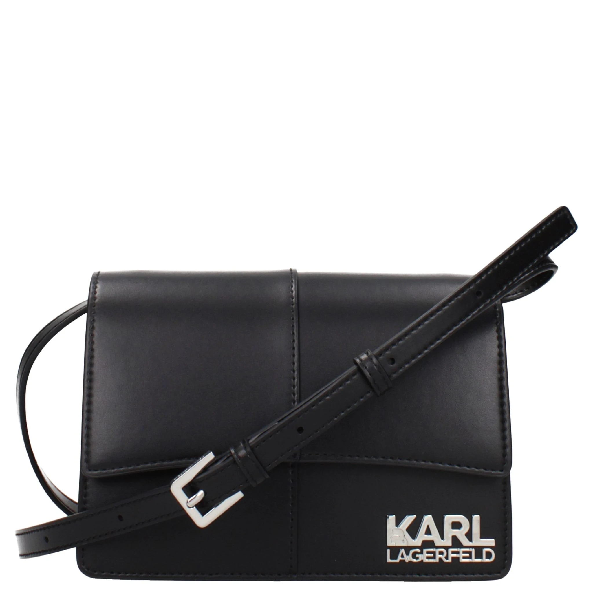 Black Polyethylene Crossbody Bag