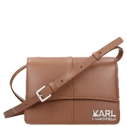 Brown Polyethylene Crossbody Bag