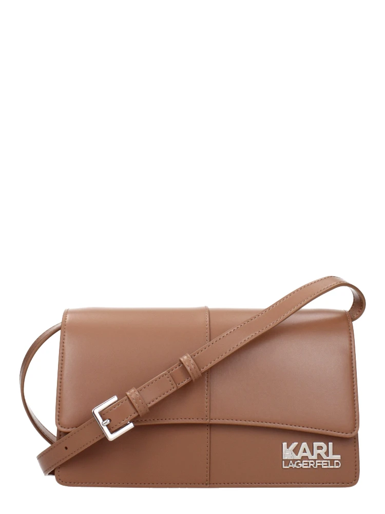 Brown Polyethylene Crossbody Bag